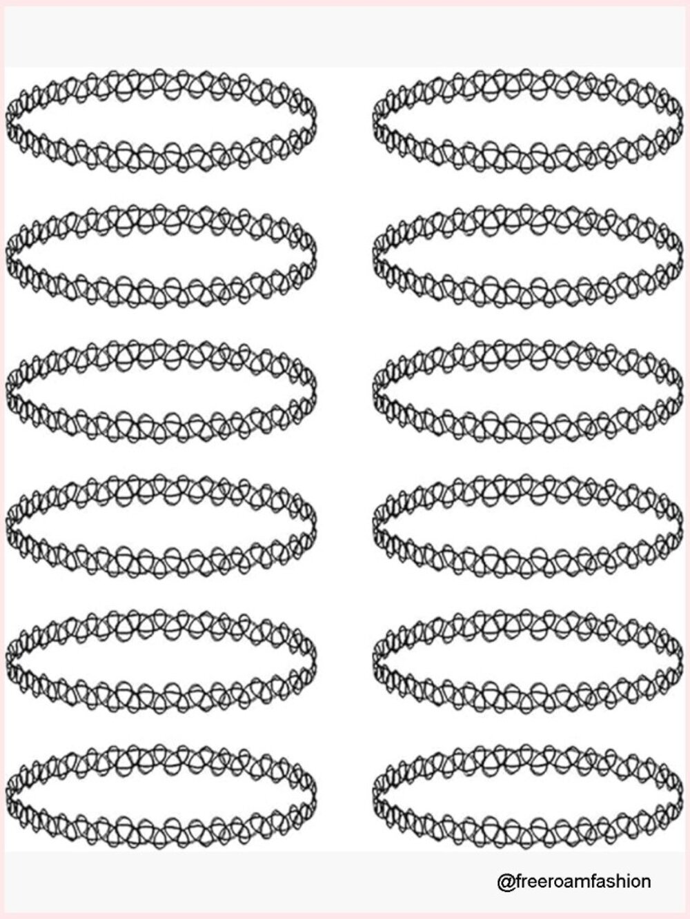 12-Pack Stretchy Tattoo Choker Necklace Set Y2K Gothic Punk 90s